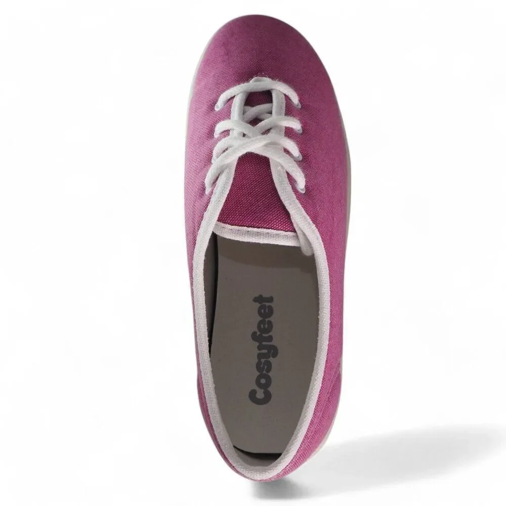 Cosyfeet Kama Extra Wide (Extra Roomy) Lace-up Comfort Shoes‎ Pink Women's 6